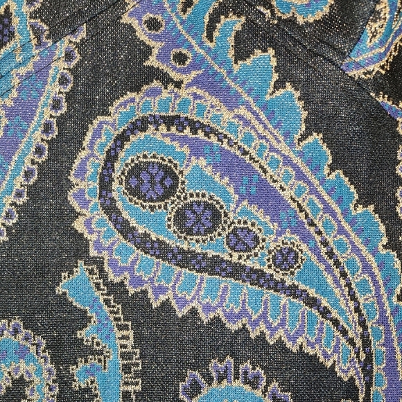 Blue Long Sleeve Wrap Gown with Mandarin Collar - Picture 3 of 9